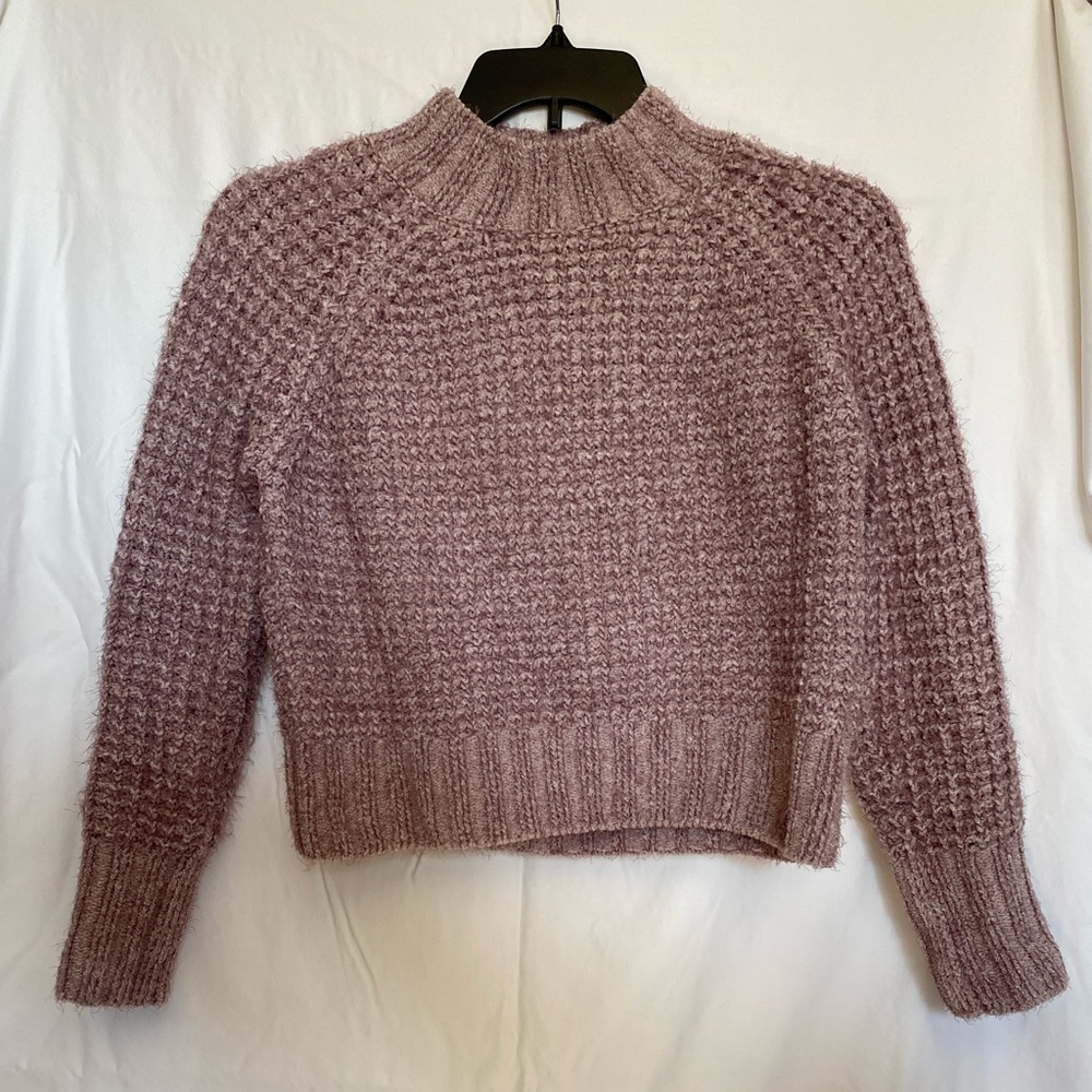 Pink SO Sweater Women's Junior Size M Mock Turtleneck Long Sleeve Pattern Kohl's